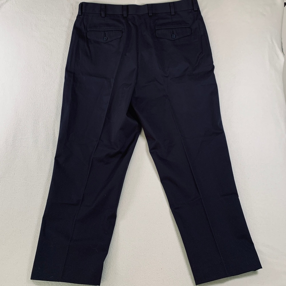 L.L.Bean‎ Men's Classic Fit Flat Front Cotton Chino Pants Navy Blue Size 38x29 - Picture 2 of 11